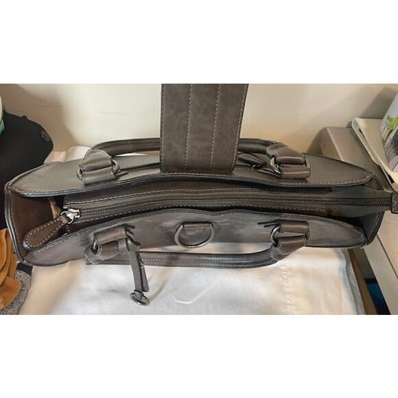 Simply Noelle Charcoal Gray Top Handle Purse Structured Hardware - Picture 10 of 14